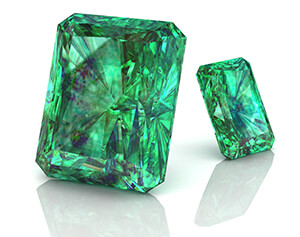 Emeralds and Jade add greenery with jewelry