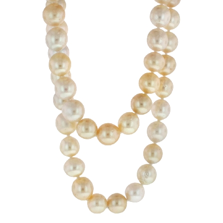 14K Yellow Gold Clasp 9-10mm South Sea Pearls N...