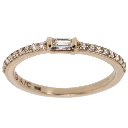 14K Rose Gold Stackable Guard Band w/1Baguette ...