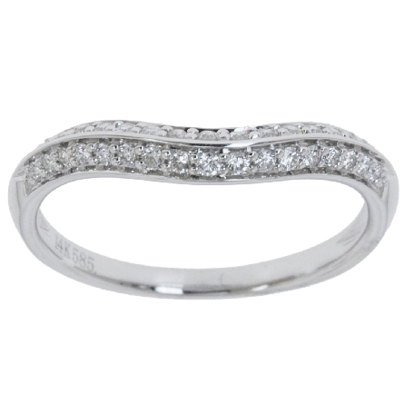 14K White Gold Curved Band w/34Diams=.21ctw SI ...