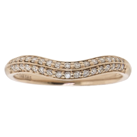14K Rose Gold Curved Band w/34Diams=.22ctw VS G...