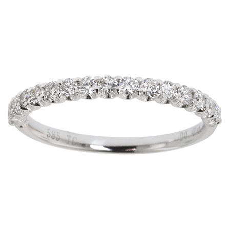 14K White Gold Shared Prong Band w/Diams=.39ctw...