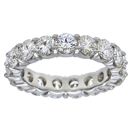 14K White Gold Shared Prong Eternity Band w/17Diams=4.14ctw SI H-I Size 6.75 #ARPS