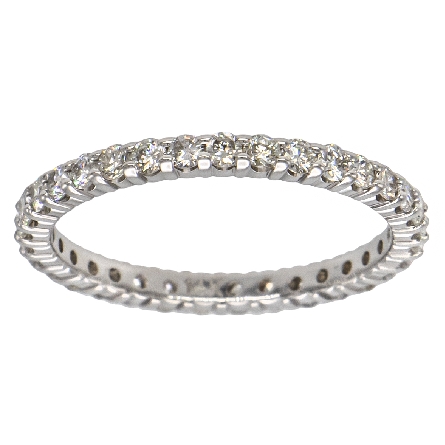 14K White Gold Shared Prong Eternity Band w/33Diams=.82ctw SI H-I Size 6.75 #ARPS