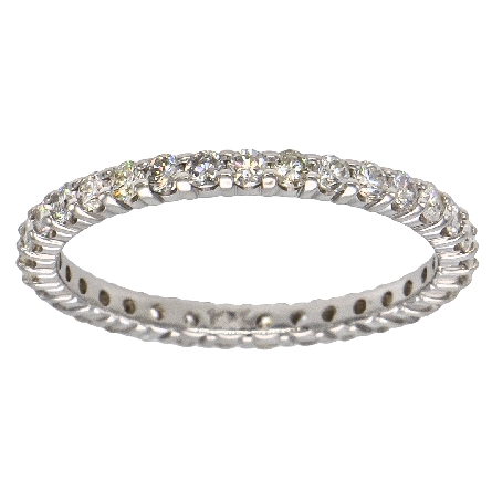 14K White Gold Shared Prong Eternity Band w/33D...