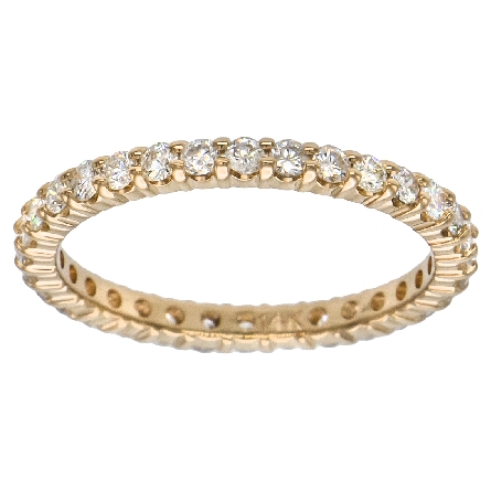 14K Yellow Gold Shared Prong Eternity Band w/32Diams=.81ctw SI H-I Size 6.75 #ARPS