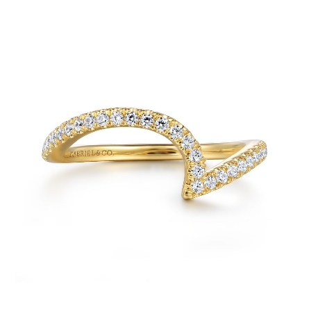 14K Yellow Gold Gabriel DELPHI Matching Curved ...