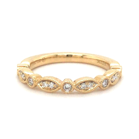18K Yellow Gold Marquise and Round Shape Stacka...