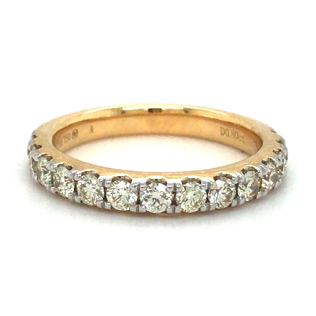 18K Yellow Gold 4Prong Stackable Band w/14Diams...