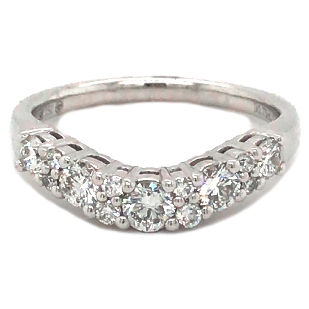18K White Gold Curved Band w/5Diams=.60ctw and ...