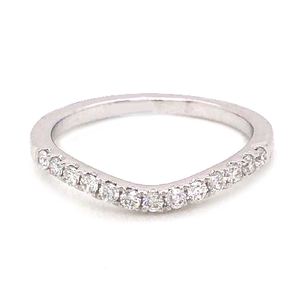 14K White Gold 4Prong Curved Band w/Diams=.26ct...