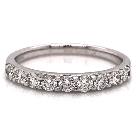 14K White Gold Shared Prong Band w/9Diams=.52ct...