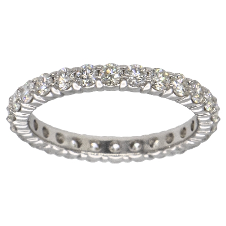 14K White Gold Shared Prong Eternity Band w/26Diams=1.37ctw SI H-I Size 7 #ARPS