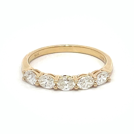14K Yellow Gold Oval Shared Prong Band w/5Oval ...