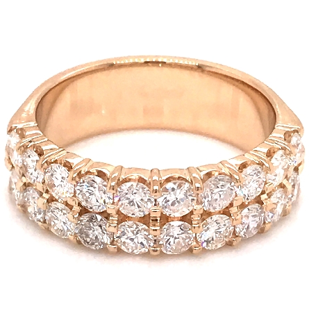 14K Yellow Gold Shared Prong Double Row Inset B...