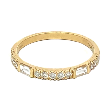 14K Yellow Gold Baguette Station Stackable Band...