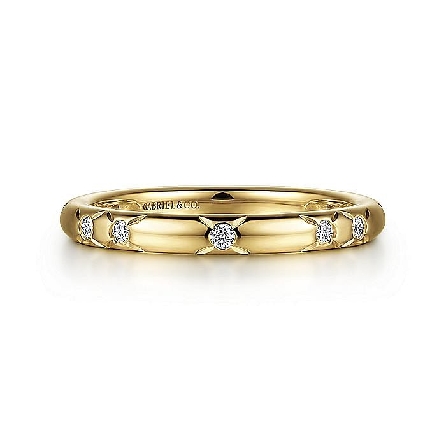 14K Yellow Gold Gabriel and Co Stackable  Etche...