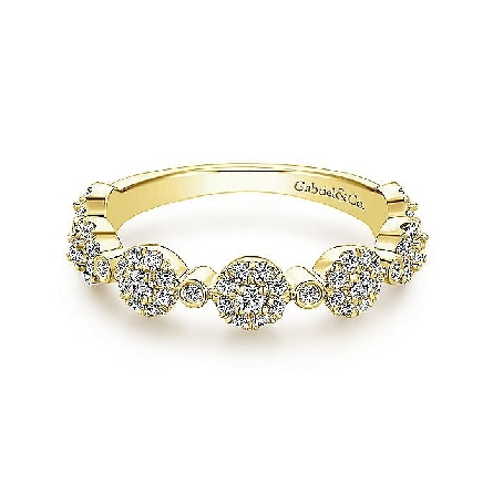 14K Yellow Gold Gabriel and Co Stackable  Halo ...