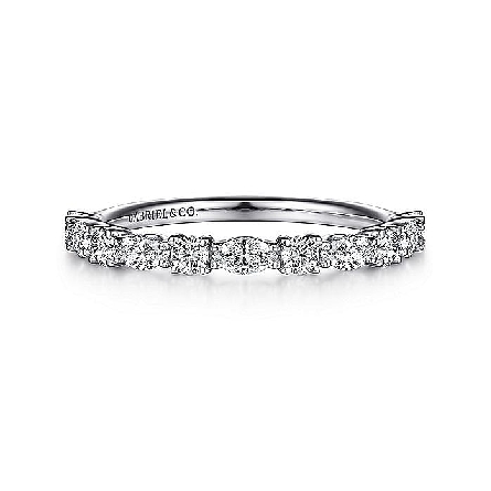 14K White Gold Marquise and Round Wedding Band ...