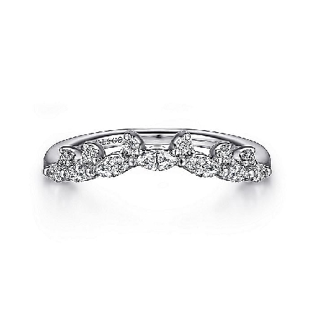 14K White Gold Gabriel Anniversary Curved Band ...
