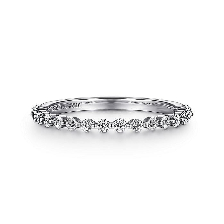 14K White Gold Shared Prong Band w/Diams=.37ctw...