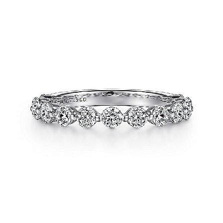 14K White Gold Shared Prong Band w/Diams=1.09ct...