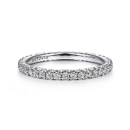 14K White Gold 4Prong Stackable Guard Band w/Di...