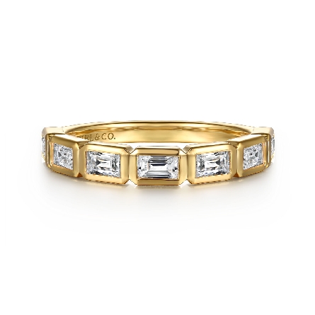 14K Yellow Gold Gabriel 7 Stone East to West Be...