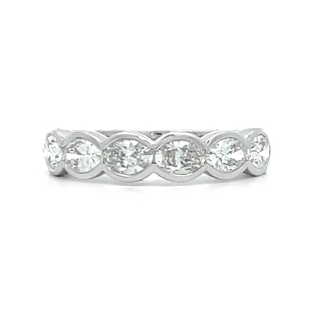 14K White Gold 6 East to West Bezel Band w/Oval...