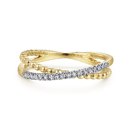 14K Yellow and White Gold Gabriel Crossover Ban...