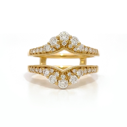 18K Yellow Gold Milgrain Enhancer Ring w/36 Dia...