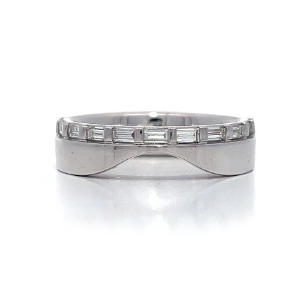 14K White Gold Classic Curved Polished Wedding ...