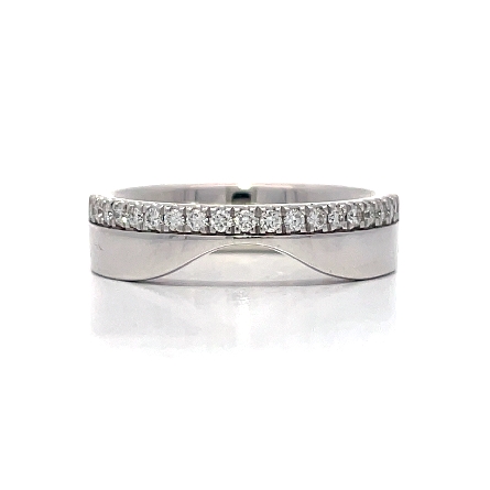 14K White Gold Classic Curved Polished Wedding ...