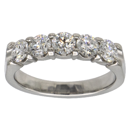 Platinum Shared Prongs Band w/5Diams=1.46ctw VS...
