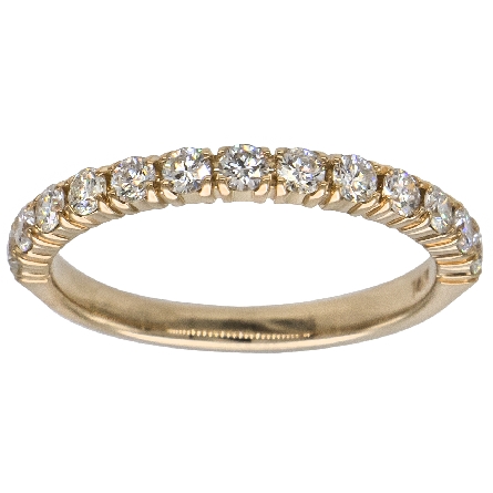 14K Yellow Gold 4Prong Wedding Band w/13Diams=....