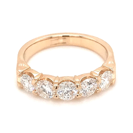14K Yellow Gold Shared Prong Wedding Band w/5Di...