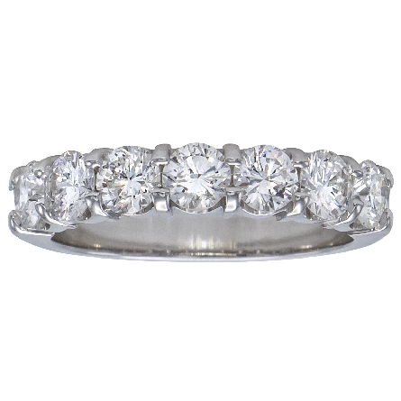 14K White Gold Shared Prongs Band w/7Diams=1.17...