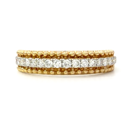 /home/earthtreasures/catalog.shopearthtreasures.com/imagedumplarge/EARTH_A1-09114.jpg 14K Yellow Gold 3Row Beaded Fashion Band w/Diam...