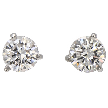 14K White Gold Diamond Martini Stud Earrings w/...