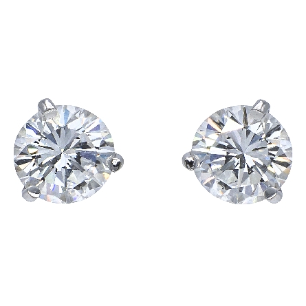 14K White Gold 1-1/10ctw Diamond Martini Stud Earrings w/2Diams=1.16ctw SI I