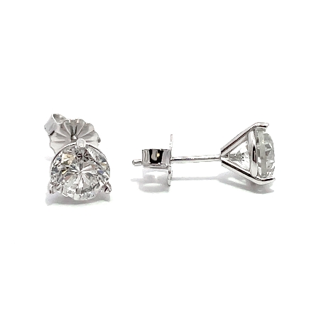 14K White Gold 2ctw Martini Stud Earrings w/2Di...