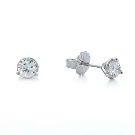 14K White Gold Good Martini Stud Earrings w/2 D...