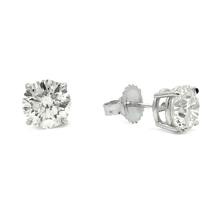 14K White Gold 4Prong Stud Earrings w/2Diams=3....