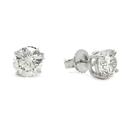 14K White Gold 4Prong Stud Earrings w/2Diams=3....