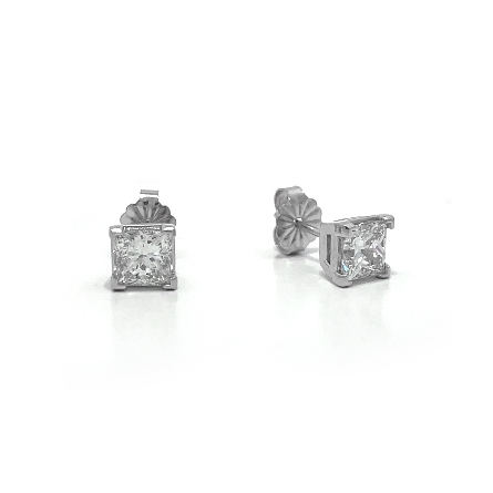 /home/earthtreasures/catalog.shopearthtreasures.com/imagedumplarge/EARTH_A10-05332.jpg 14K White Gold 4Prong Princess Stud Earrings w/...