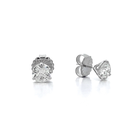 14K White Gold Martini Stud Monster Back Earrin...