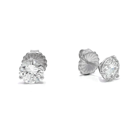 14K White Gold Martini Stud Earrings and Monste...