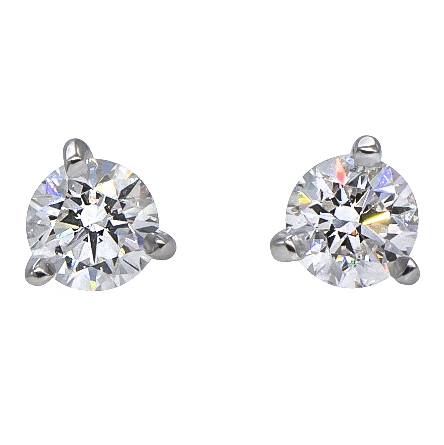 14K White Gold Martini Stud Earrings w/2Diams=....