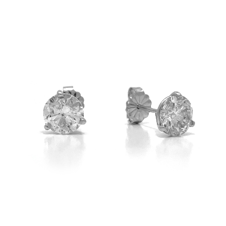14K White Gold Martini Stud Earrings w/2Diams=2...