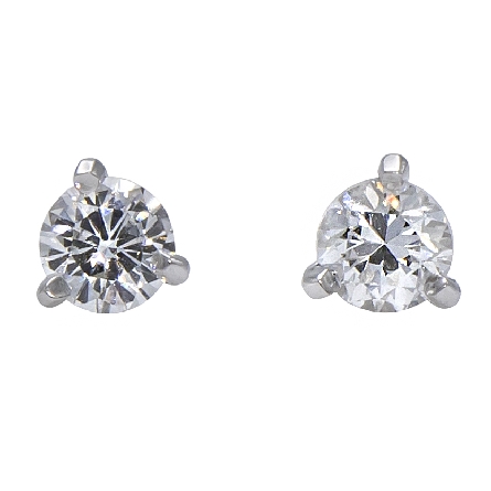 14K White Gold 3/8ctw Martini Stud Earrings w/2...